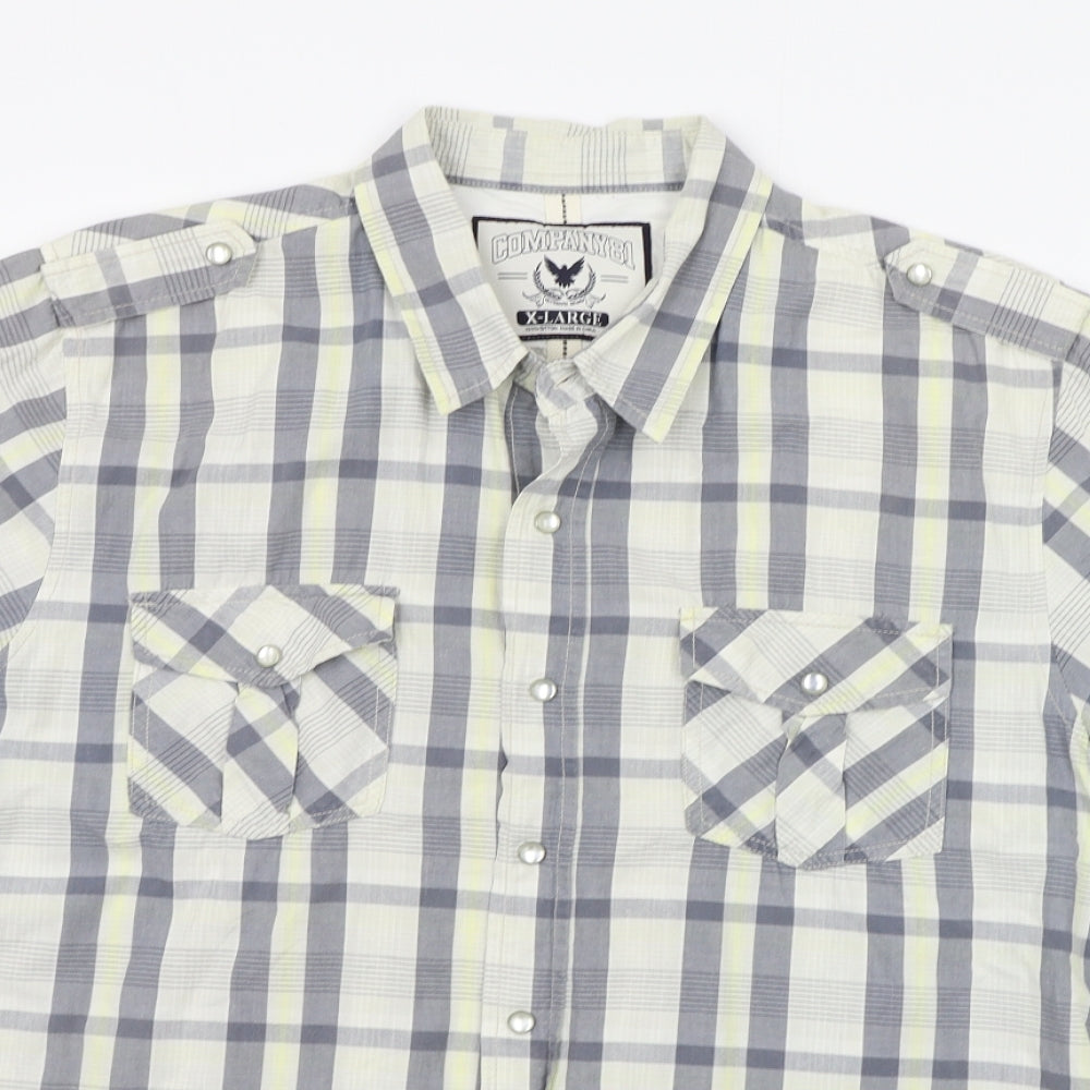 Company 81 Mens Beige Check   Button-Up Size XL
