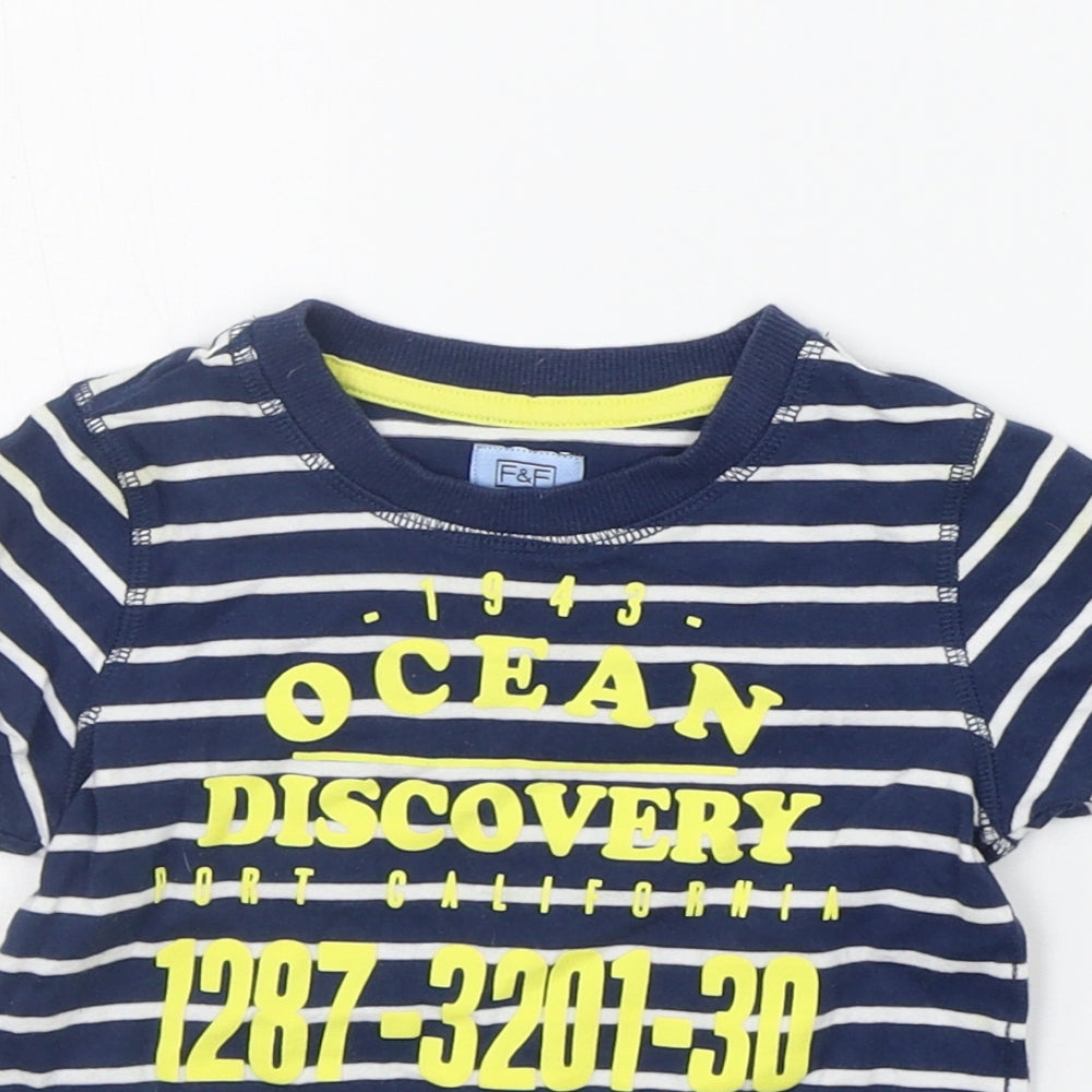 F&F Baby Blue Striped  Basic T-Shirt Size 12-18 Months