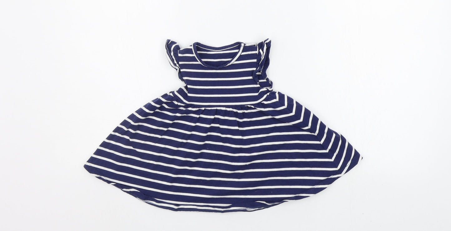 Marks and Spencer Baby Blue Striped  A-Line  Size 3-6 Months
