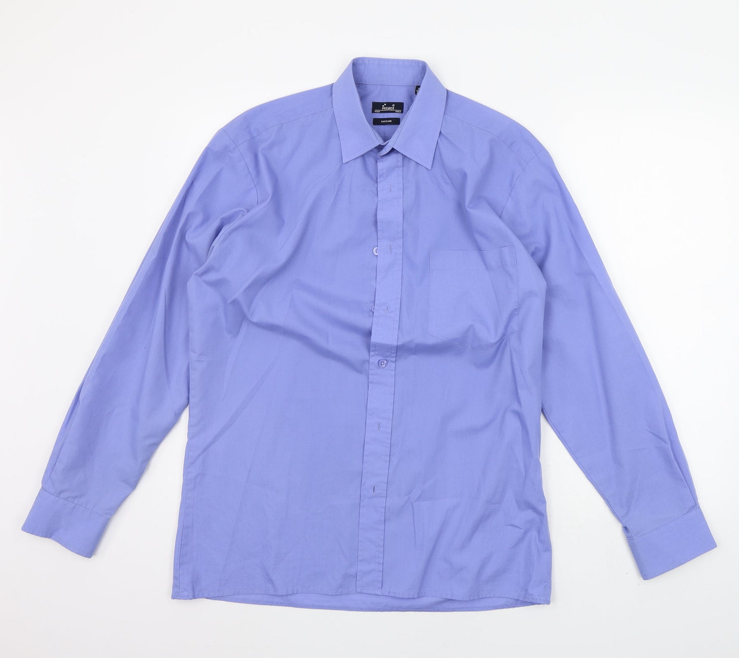 Premier Mens Blue    Button-Up Size 15
