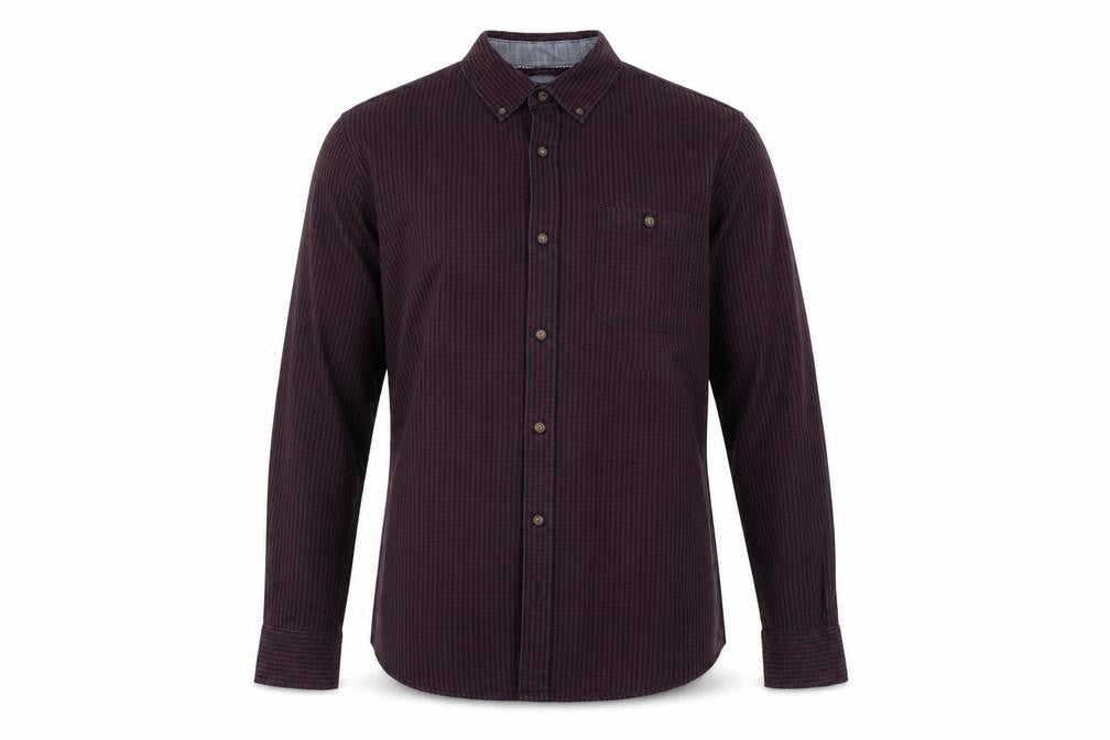 Red Herring Mens Purple Check   Button-Up Size S