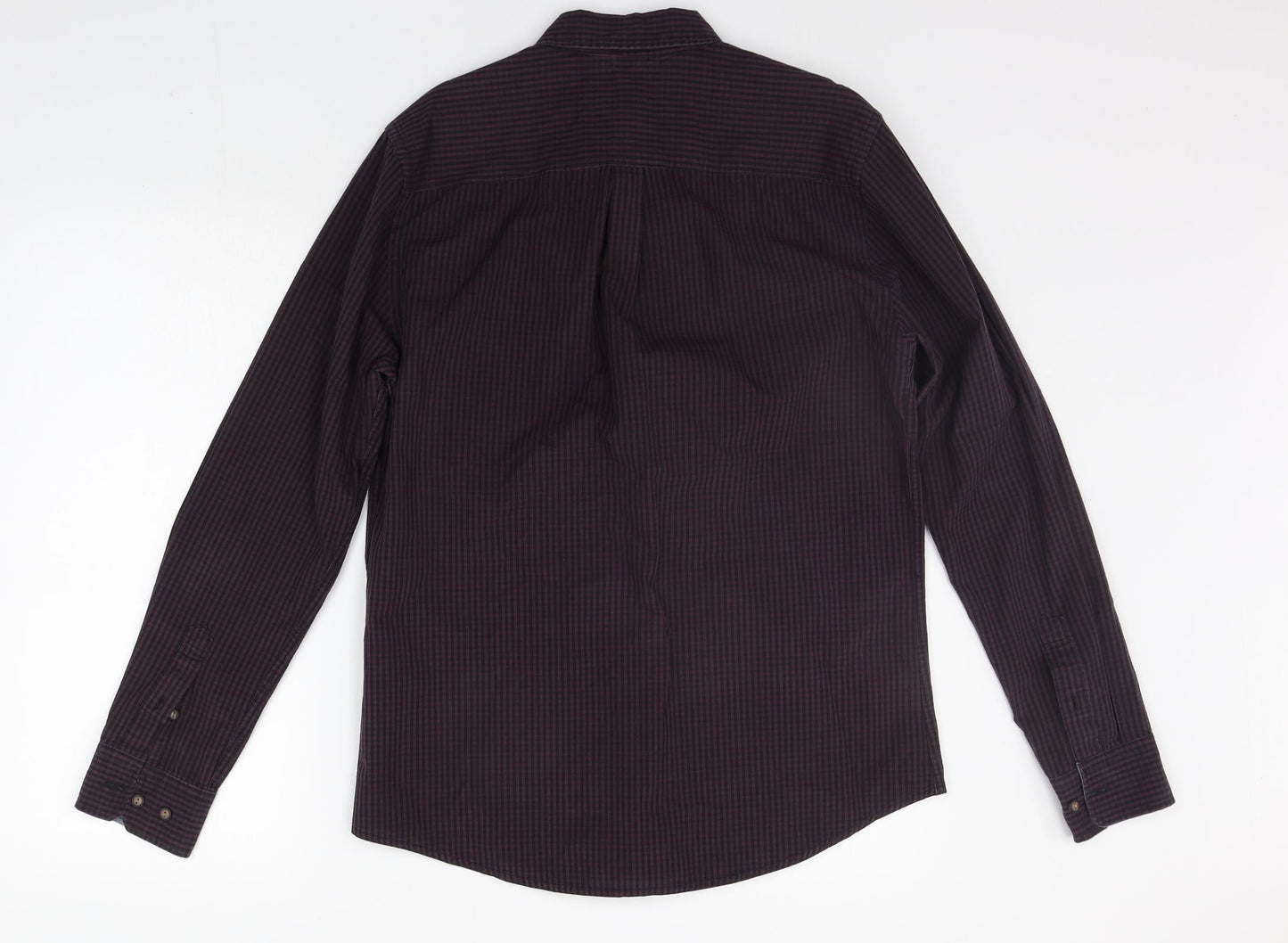 Red Herring Mens Purple Check   Button-Up Size S