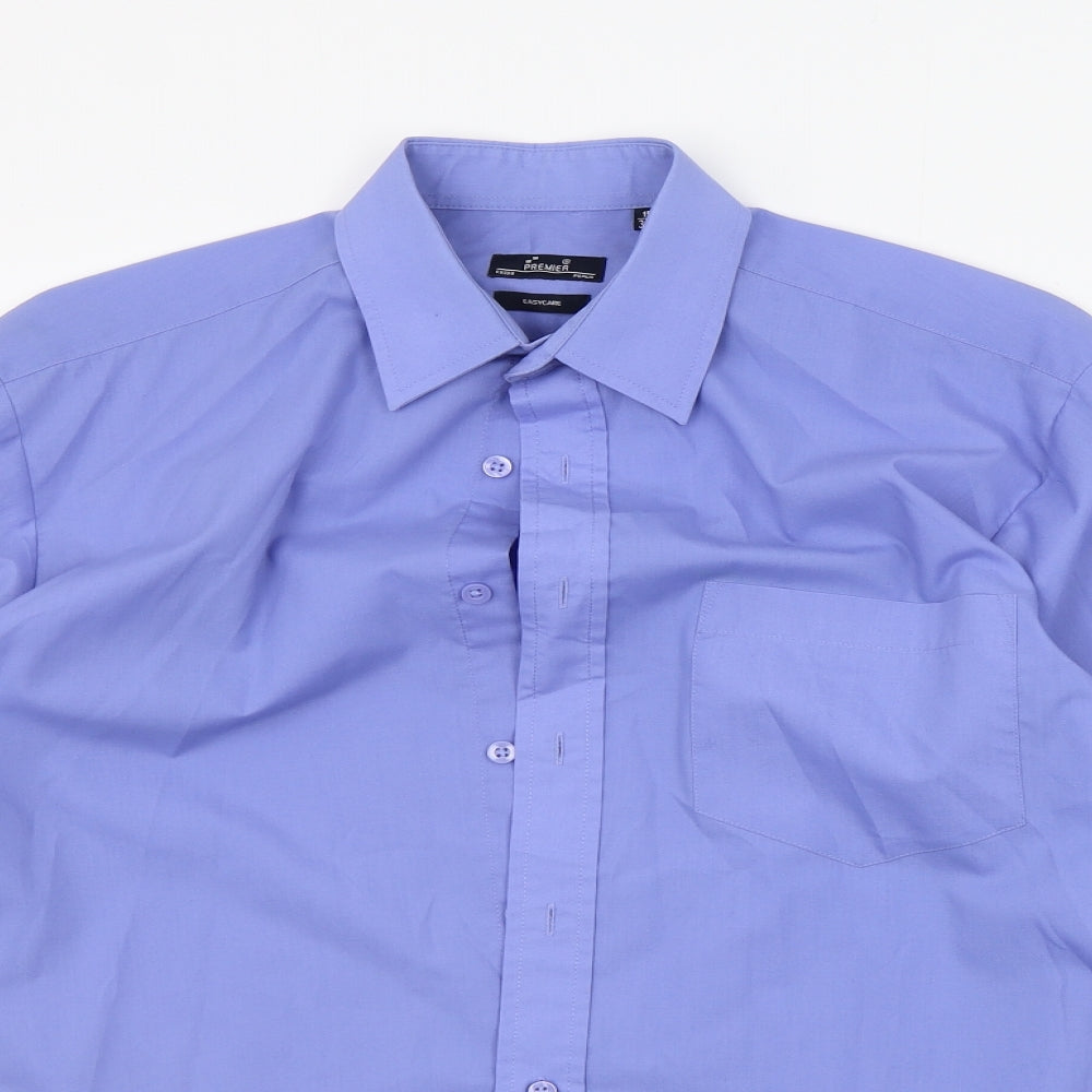 Premier Mens Black    Button-Up Size 15