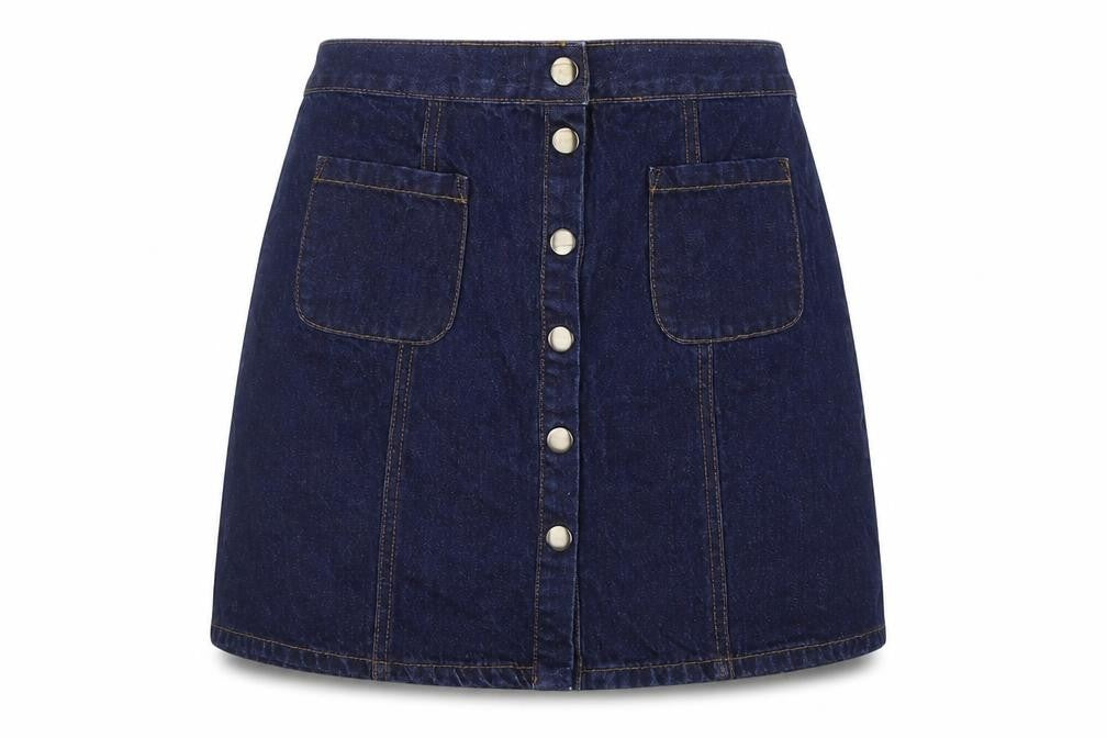 Front view of Cooperative women’s blue a-line skirt, size M
