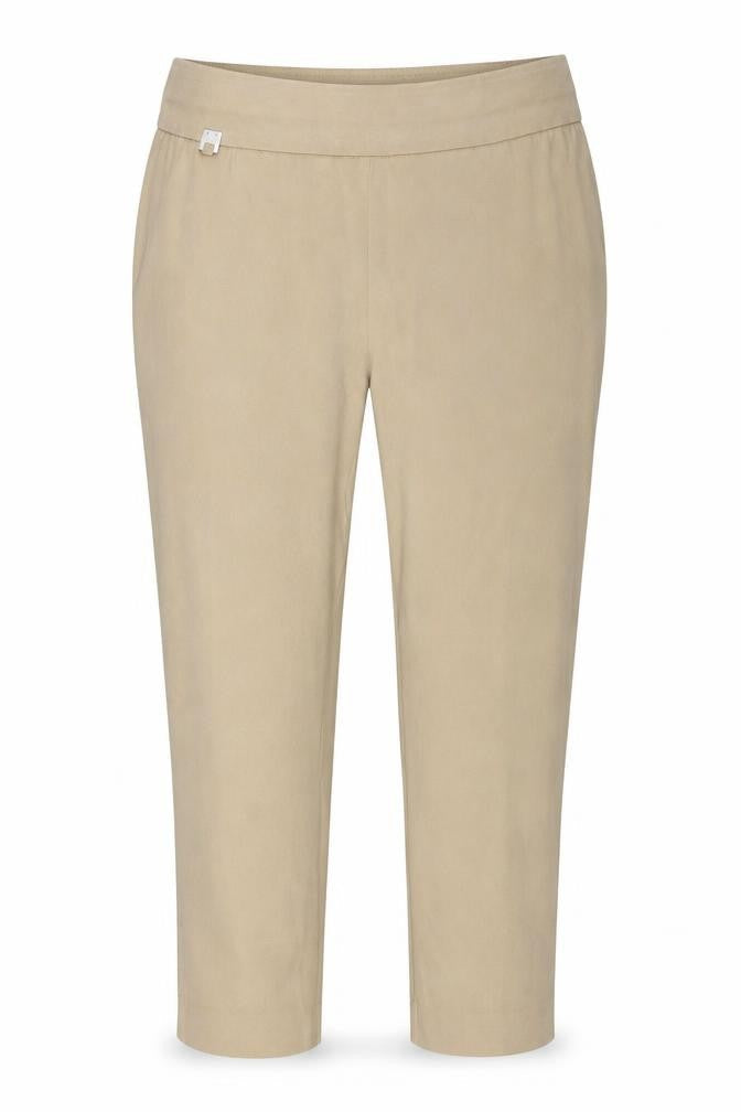Zoe & Phoebe Womens Beige  Rayon Capri Trousers Size 36 in L26 in