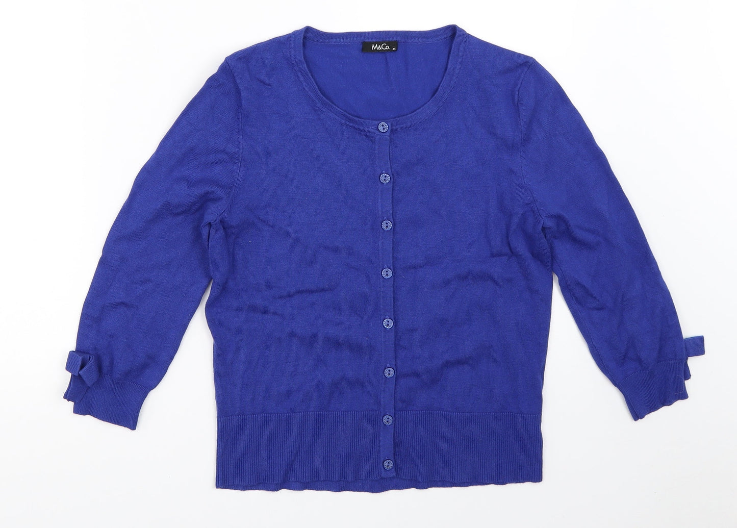 M&Co Womens Blue   Cardigan Jumper Size XS
