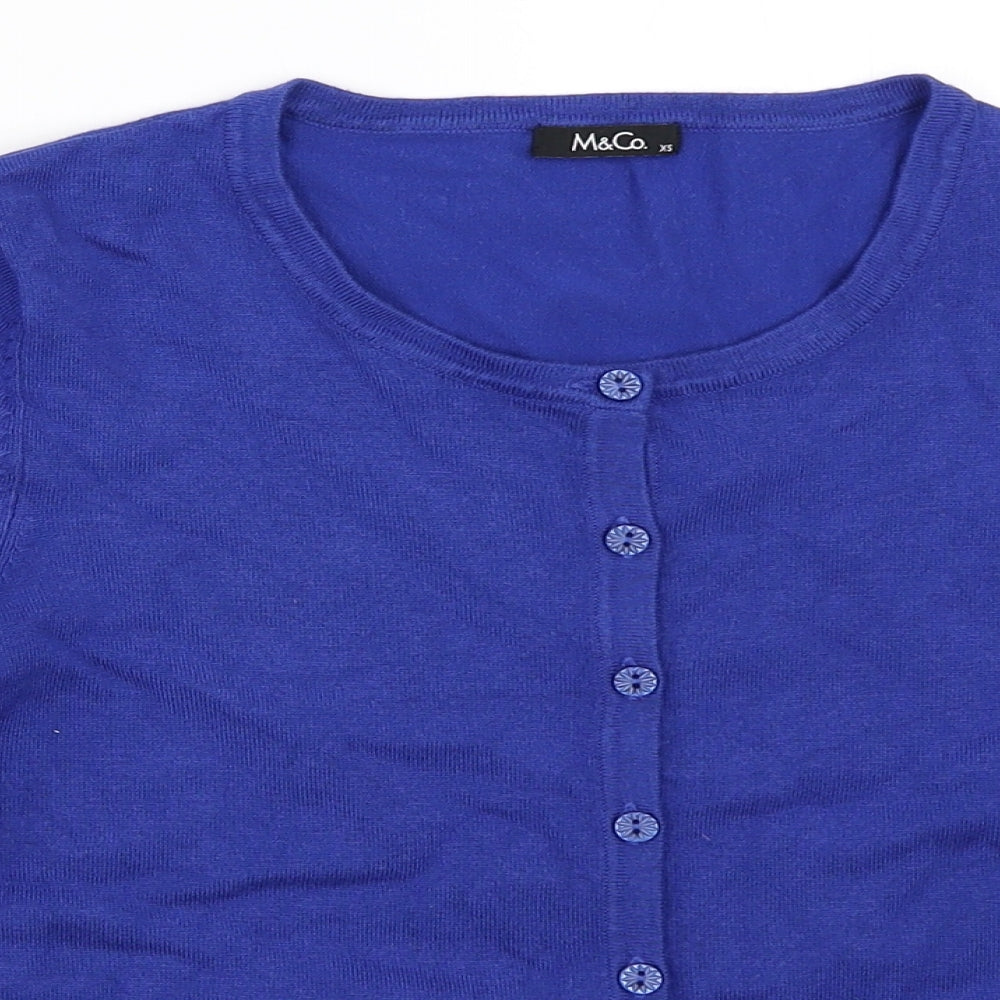 M&Co Womens Blue   Cardigan Jumper Size XS