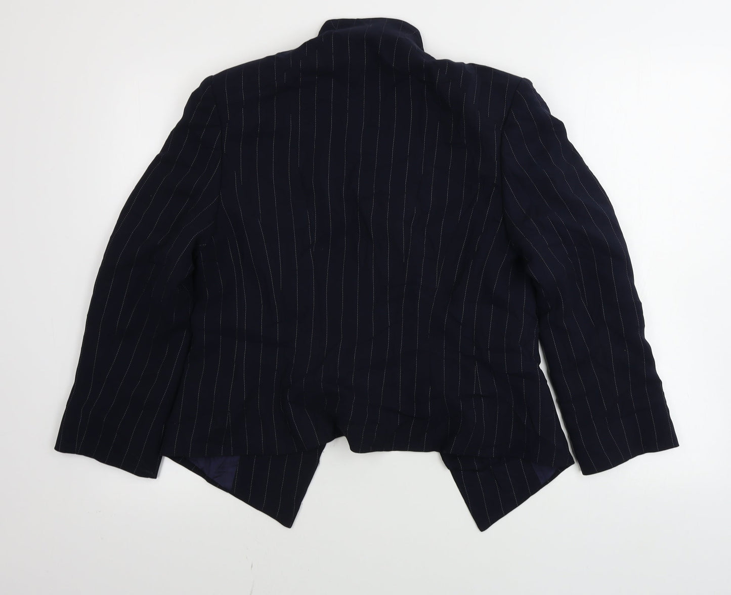 Javier Simorra  Womens Blue Striped  Jacket Blazer Size 10