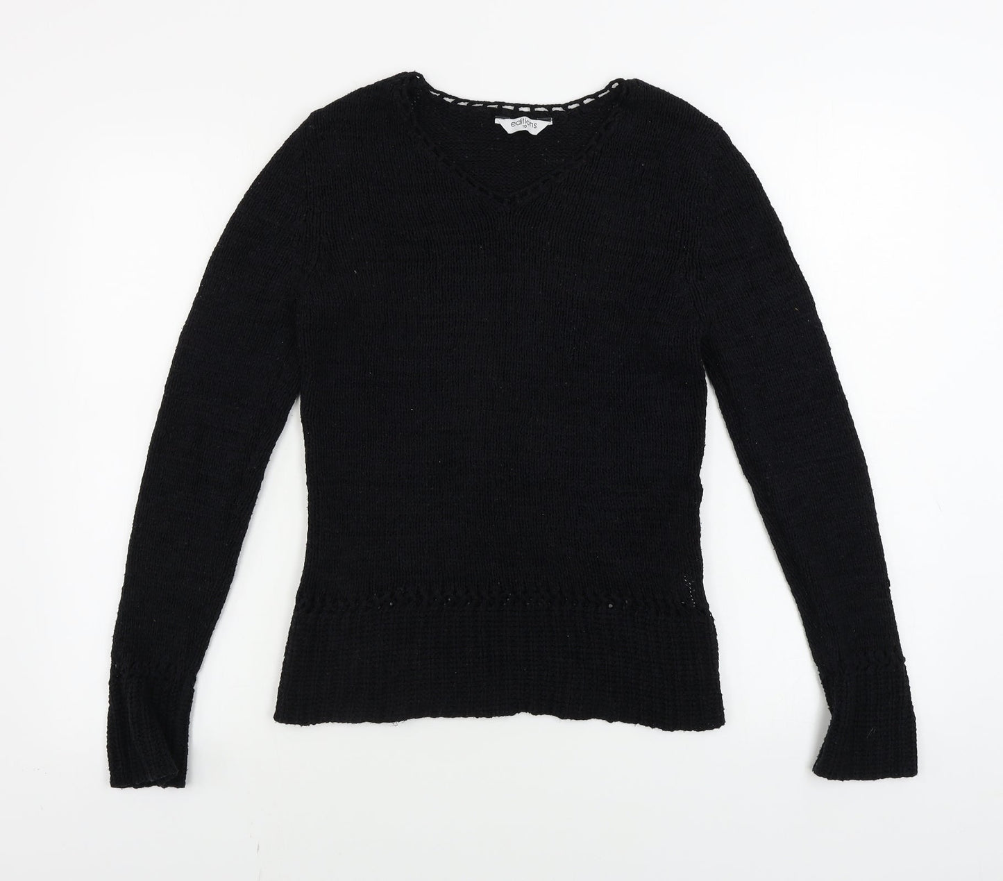 Editions   Womens Black   Pullover Jumper Size 10