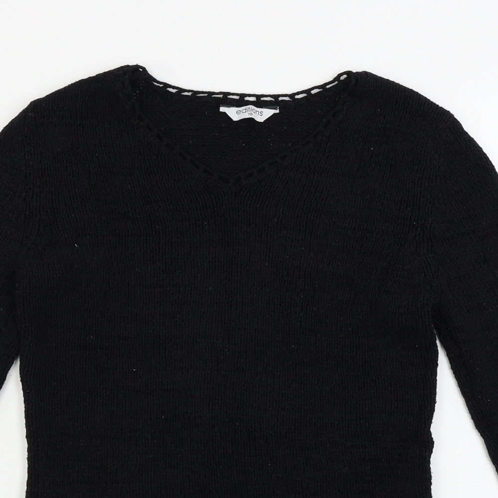 Editions   Womens Black   Pullover Jumper Size 10