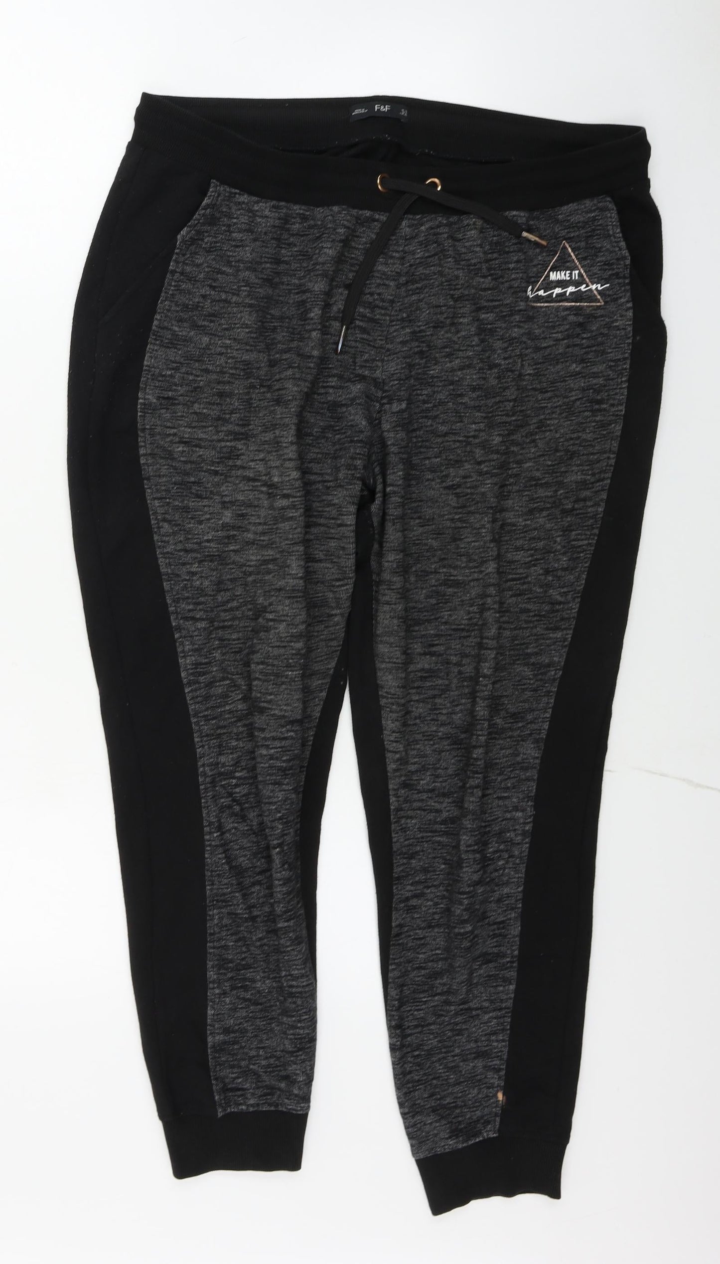 F&F  Womens Black   Trousers  Size 16 L23 in