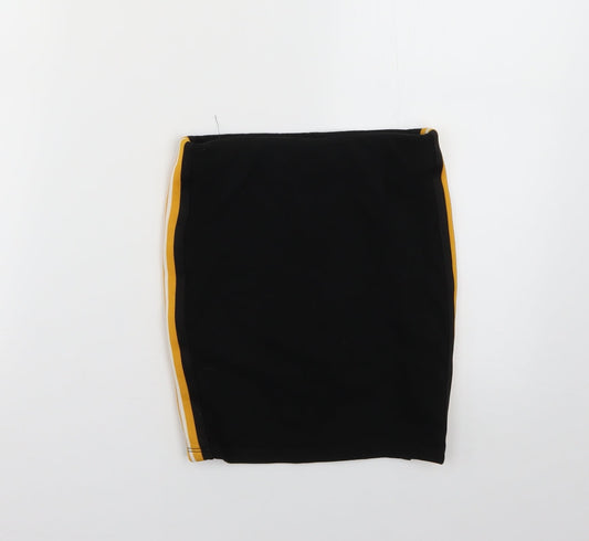 New Look Girls Black Striped  Mini Skirt Size 9 Years
