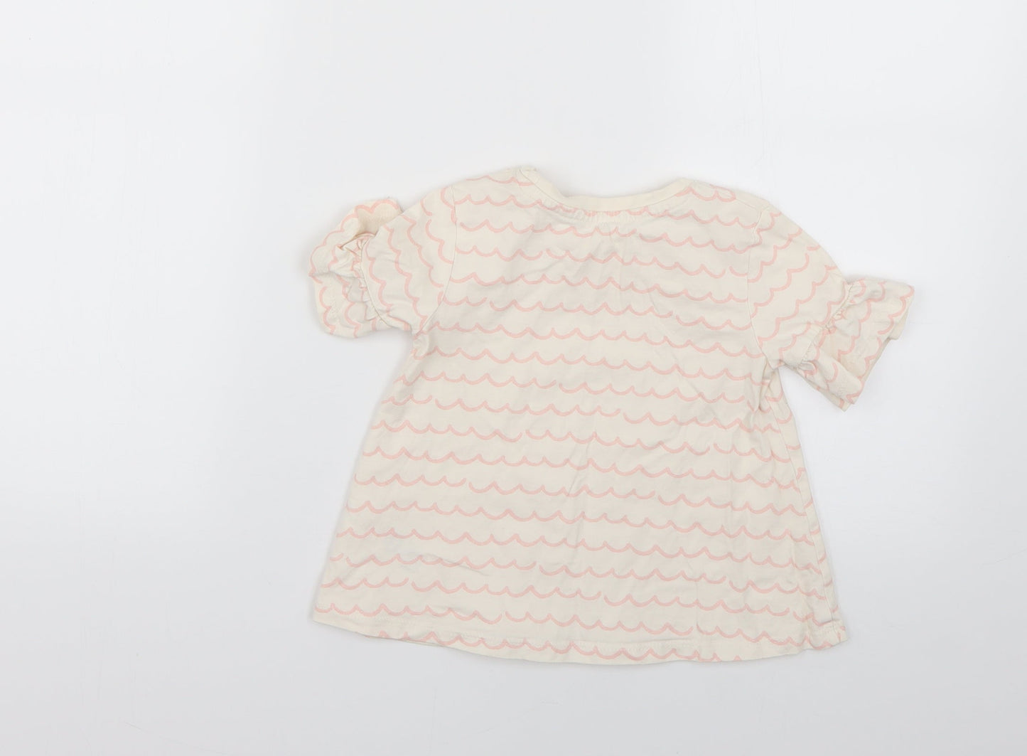 George Girls White Geometric  Basic T-Shirt Size 3-4 Years