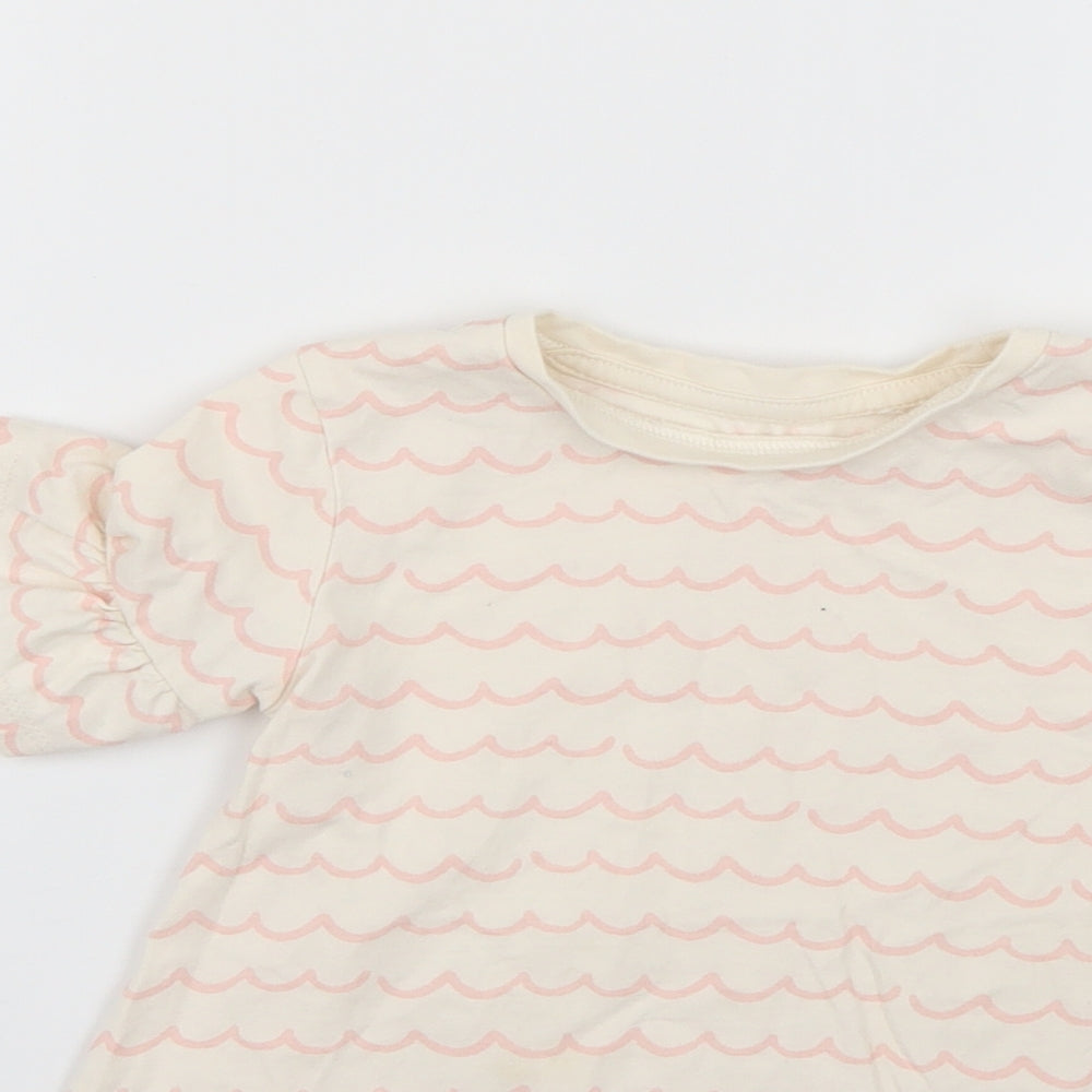 George Girls White Geometric  Basic T-Shirt Size 3-4 Years