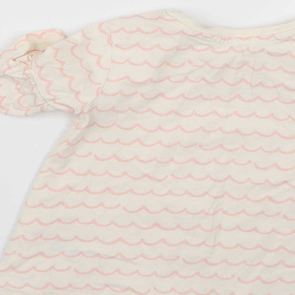 George Girls White Geometric  Basic T-Shirt Size 3-4 Years