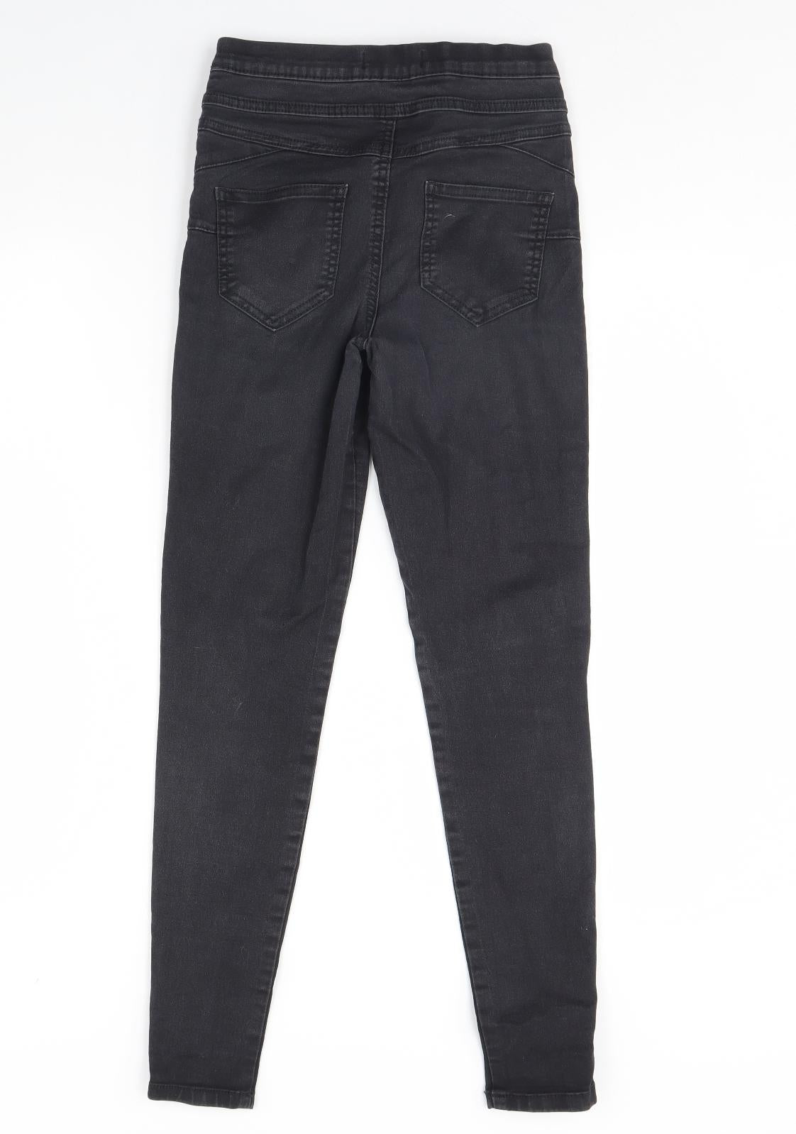 F&F Womens Black  Denim Skinny Jeans Size 8 L28 in