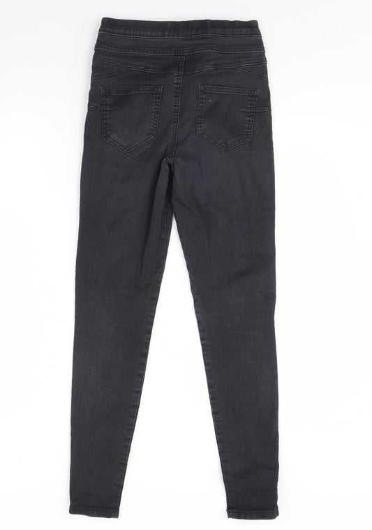 F&F Womens Black  Denim Skinny Jeans Size 8 L28 in