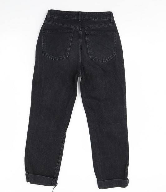Denim & Co. Womens Black  Denim Straight Jeans Size 8 L28 in
