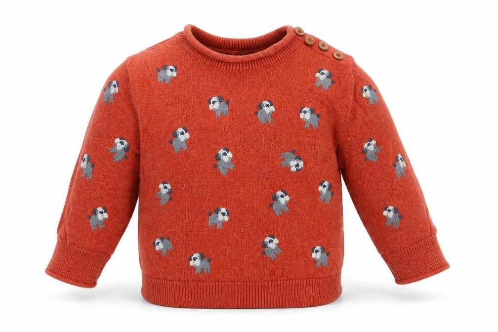 Front view of Next Baby Brown jumper, size 3-6, Months