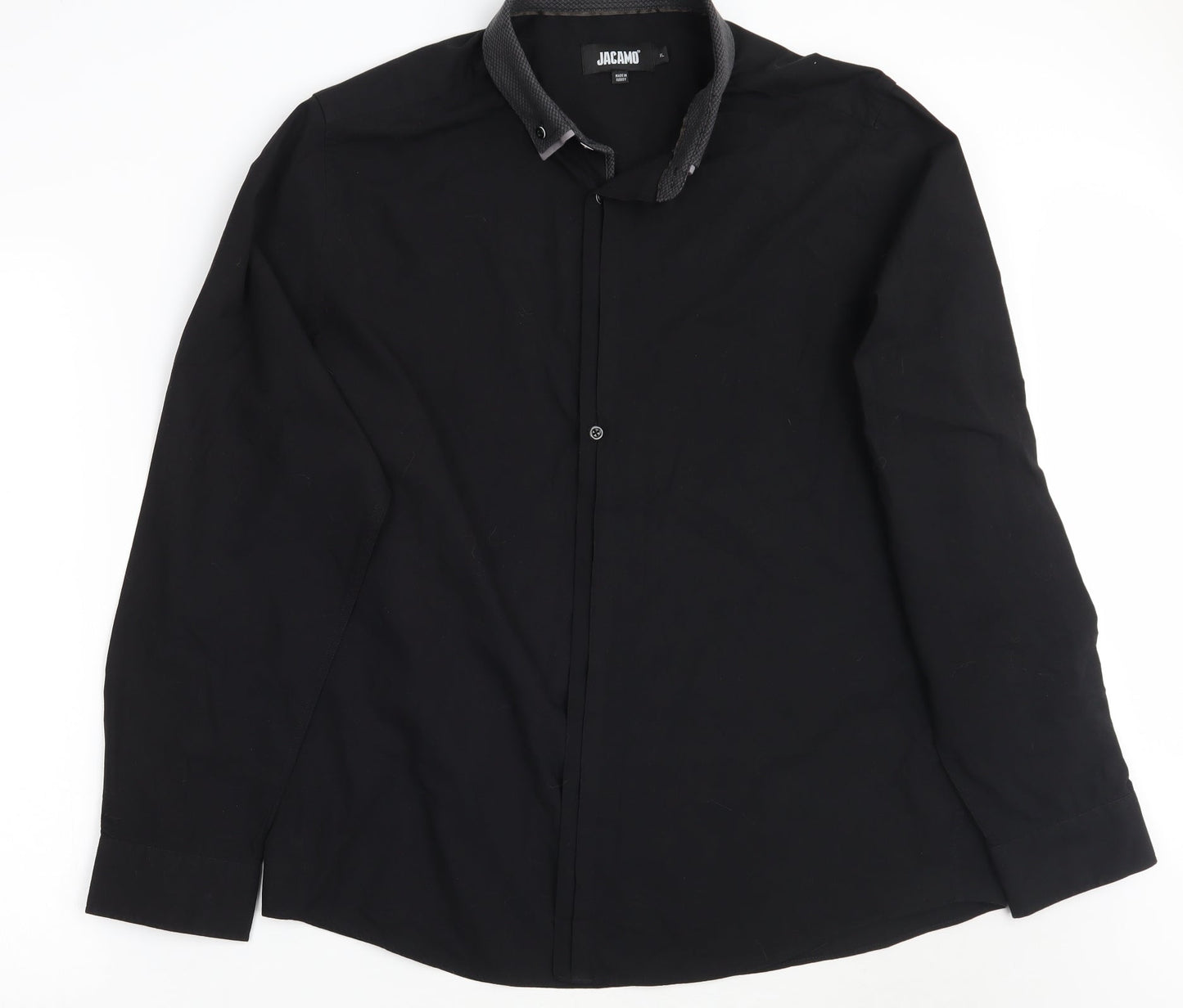 Jaccamo Mens Black    Button-Up Size XL