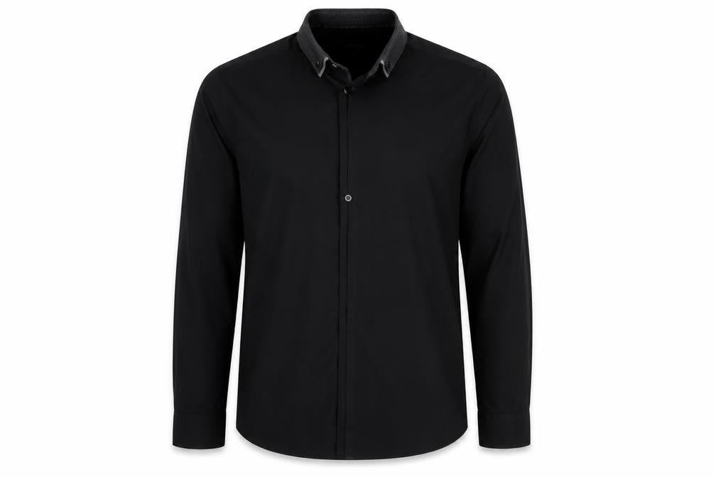 Jaccamo Mens Black    Button-Up Size XL