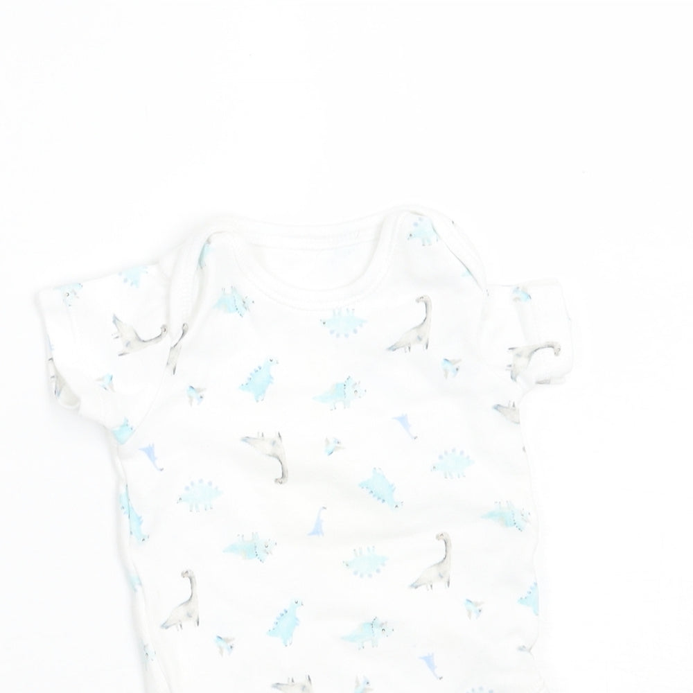 George Baby White Animal Print  Babygrow One-Piece Size 3-6 Months