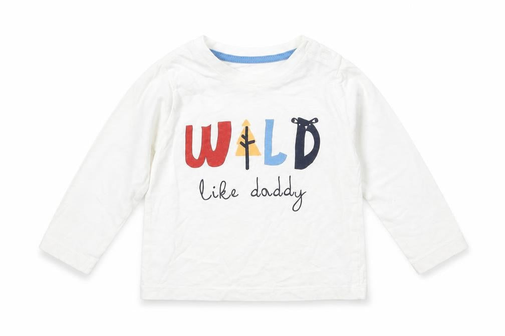 Front view of Matalan girls’ white basic t-shirt, size 9-12, months