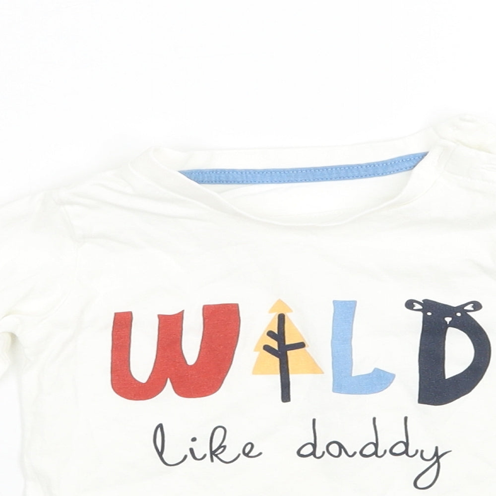 Matalan Girls White   Basic T-Shirt Size 9-12 Months