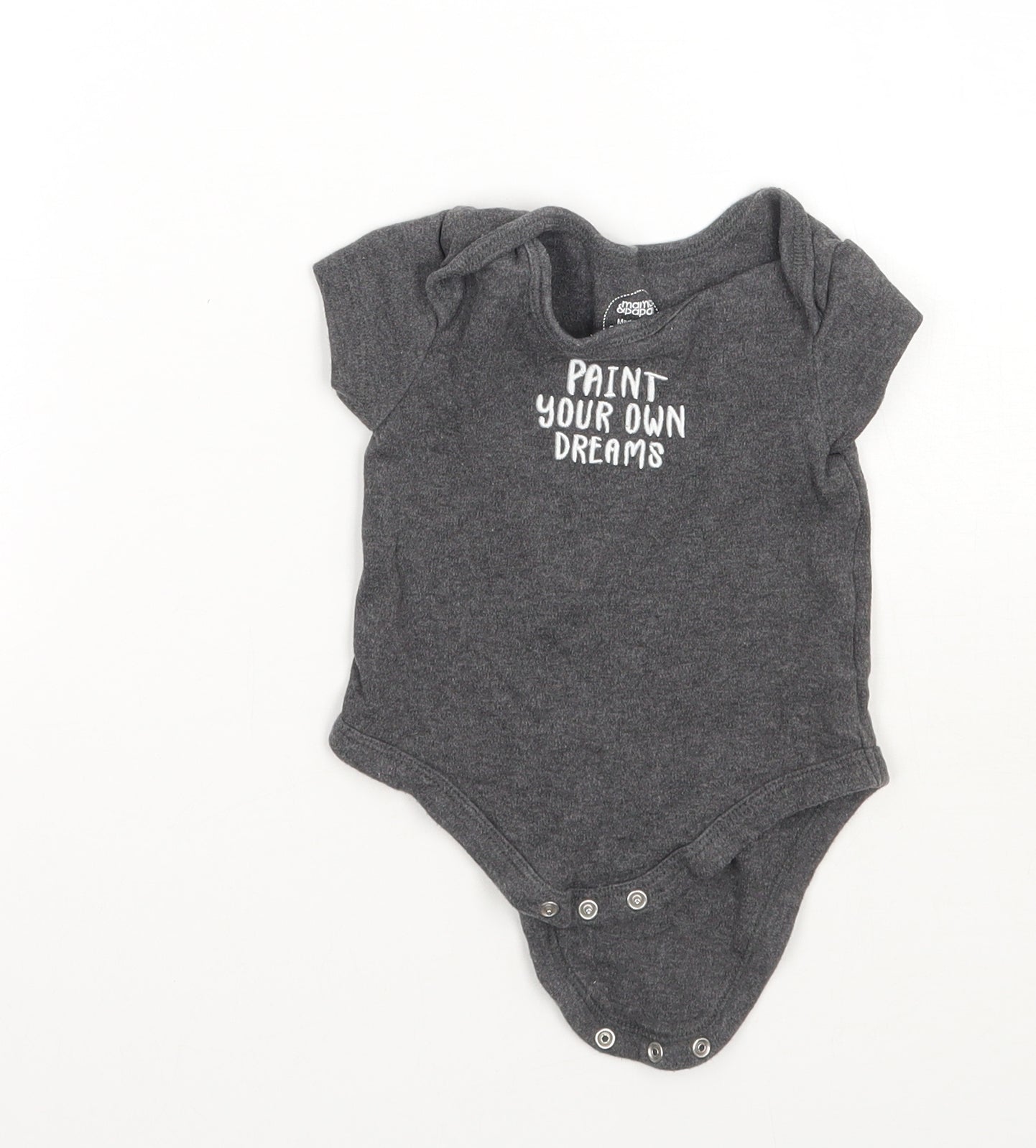 Mammas & Pappas Baby Grey   Babygrow One-Piece Size 3-6 Months