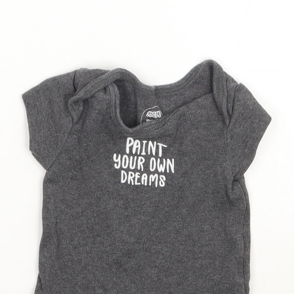 Mammas & Pappas Baby Grey   Babygrow One-Piece Size 3-6 Months