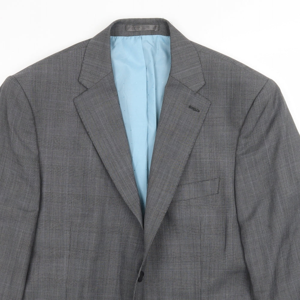 Marks and Spencer Mens Grey Check  Jacket Suit Jacket Size 42