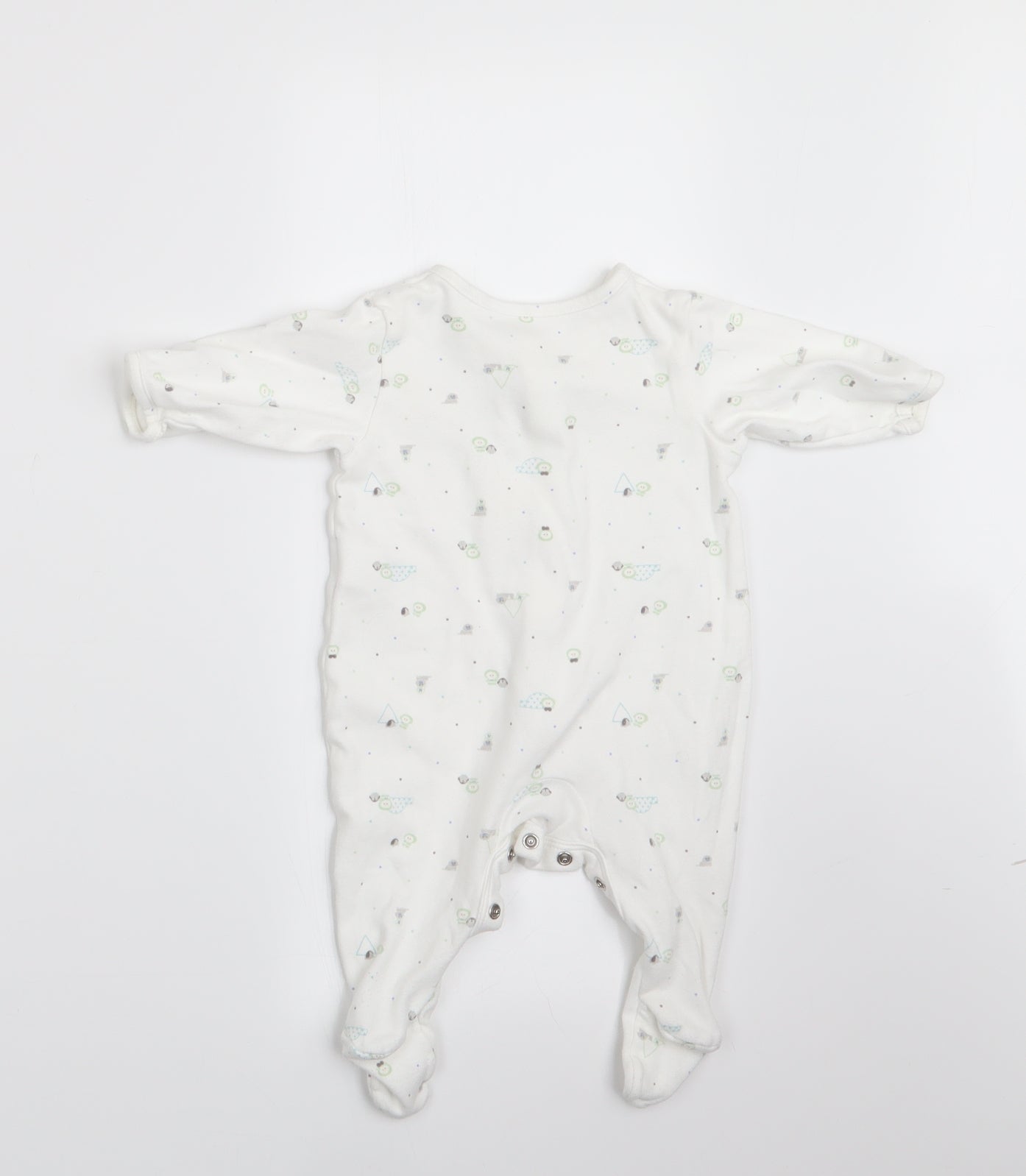 Marks and Spencer Boys Ivory Animal Print  Babygrow One-Piece Size 0-3 Months
