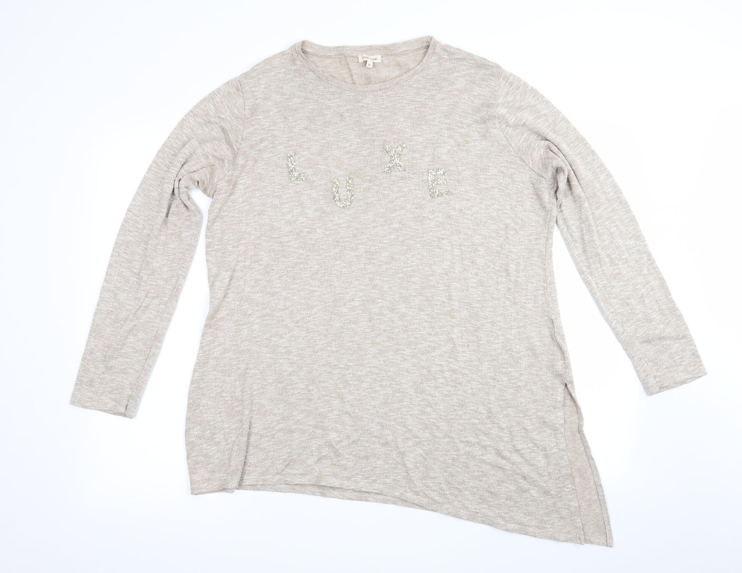 River Island Womens Beige   Pullover Jumper Size 18  - LUXE