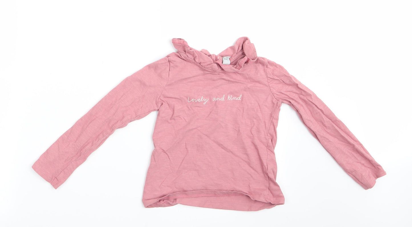 TU Girls Pink   Basic T-Shirt Size 5-6 Years  - Lovely and Kind