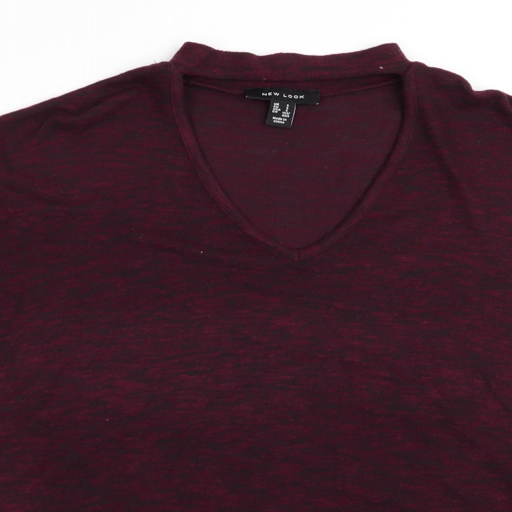 New Look Womens Purple   Pullover Jumper Size S  - Keyhole neck