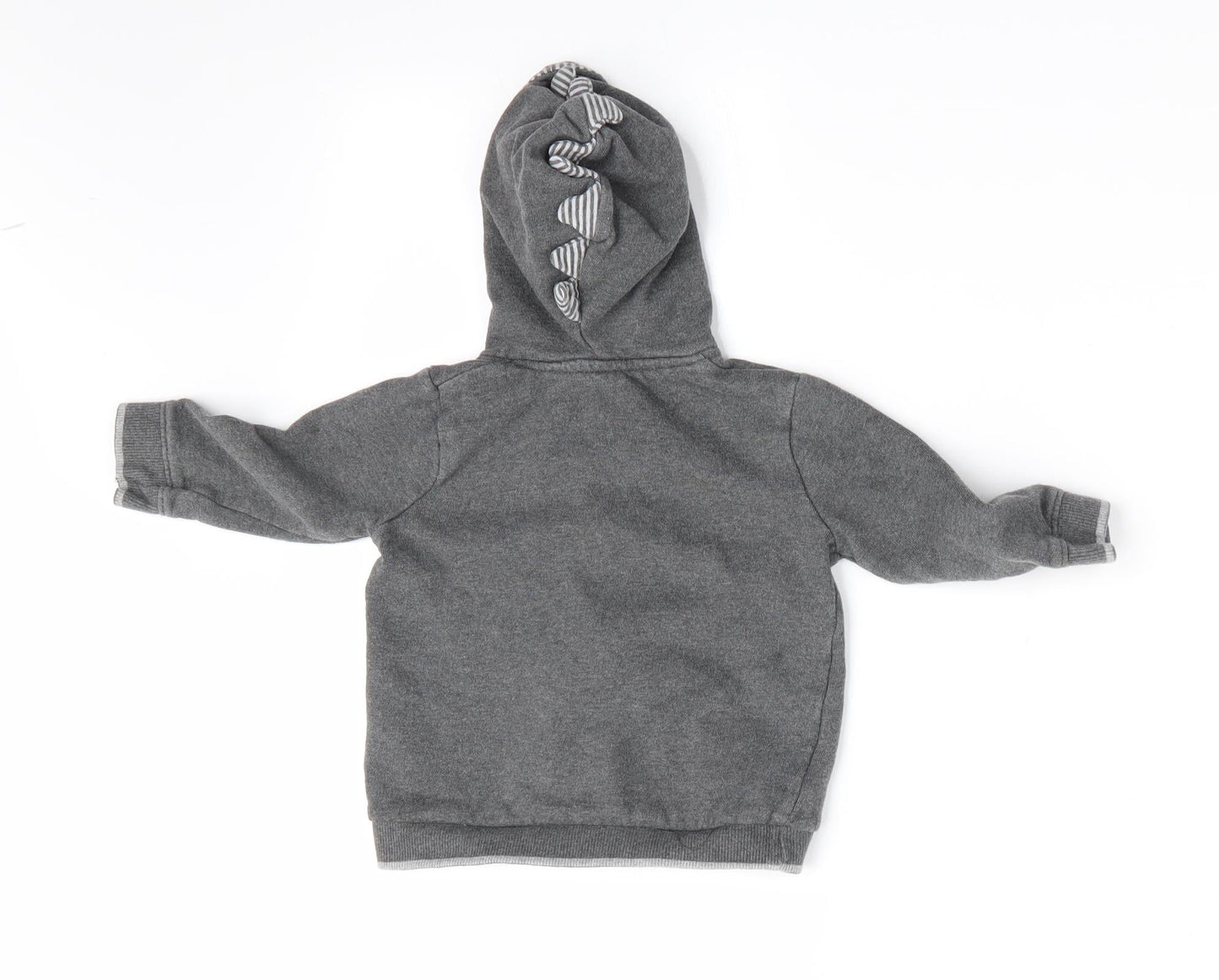 George Boys Grey Animal Print  Full Zip Jumper Size 6-9 Months  - Dinasour Hood