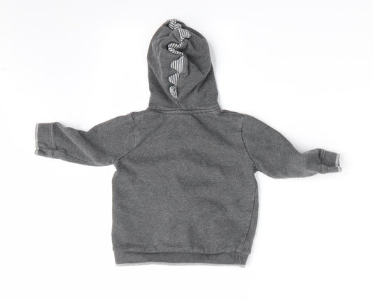 George Boys Grey Animal Print  Full Zip Jumper Size 6-9 Months  - Dinasour Hood