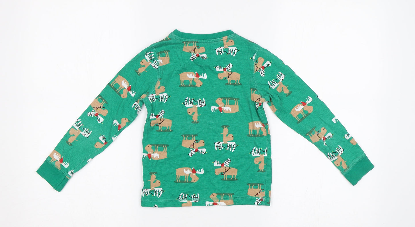 TU Girls Green   Top Pyjama Top Size 5-6 Years  - Xmas Pyjama