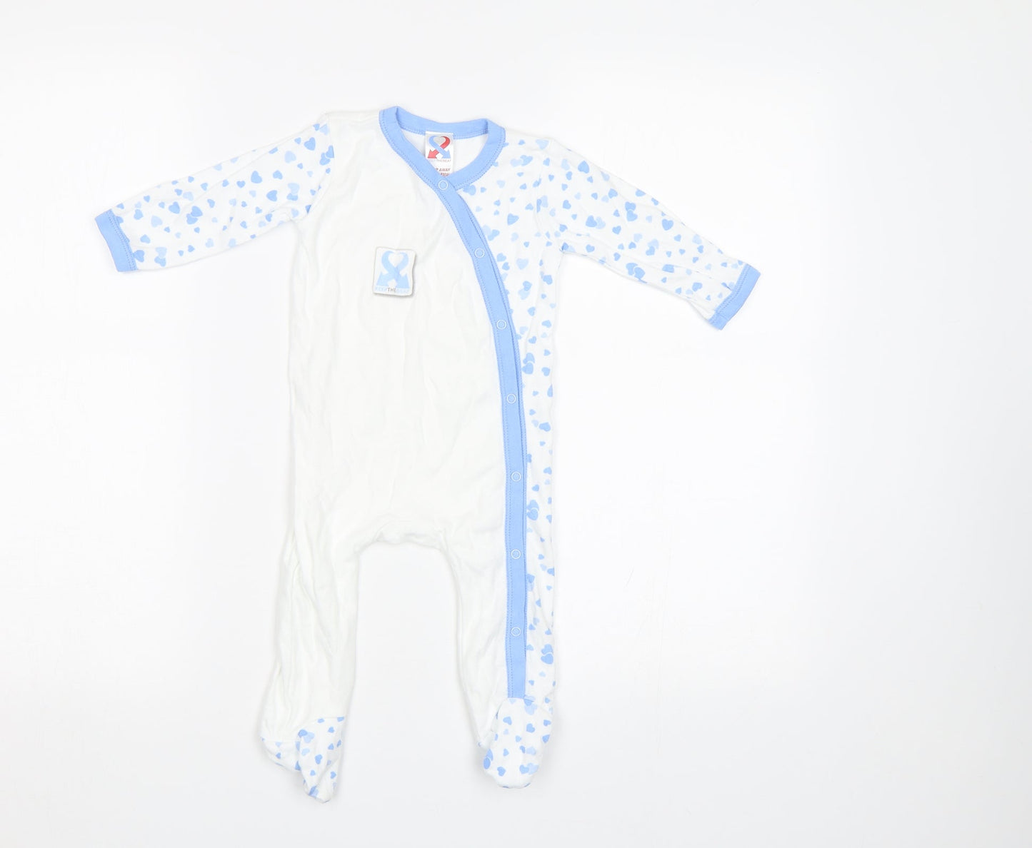 Keep The Beat Baby White Geometric  Babygrow One-Piece Size 6-9 Months  - Heart Print