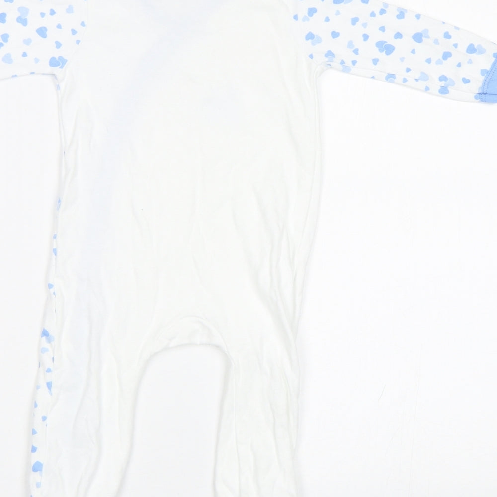 Keep The Beat Baby White Geometric  Babygrow One-Piece Size 6-9 Months  - Heart Print