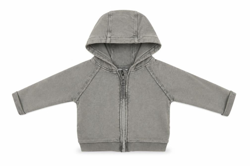 Front view of Next Baby Grey Full Zip Jumper, size 6-9, Months