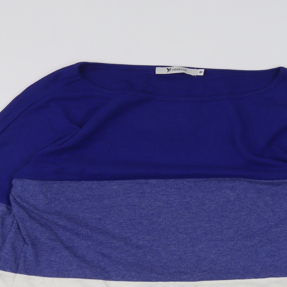 Yidarton Womens Blue Striped  Pullover Jumper Size M