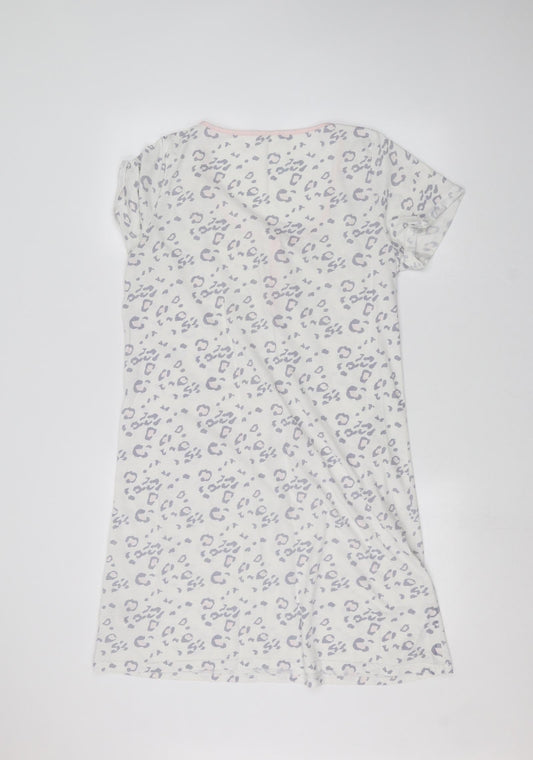 Feel Fabulous Womens White Animal Print  Basic T-Shirt Size 14