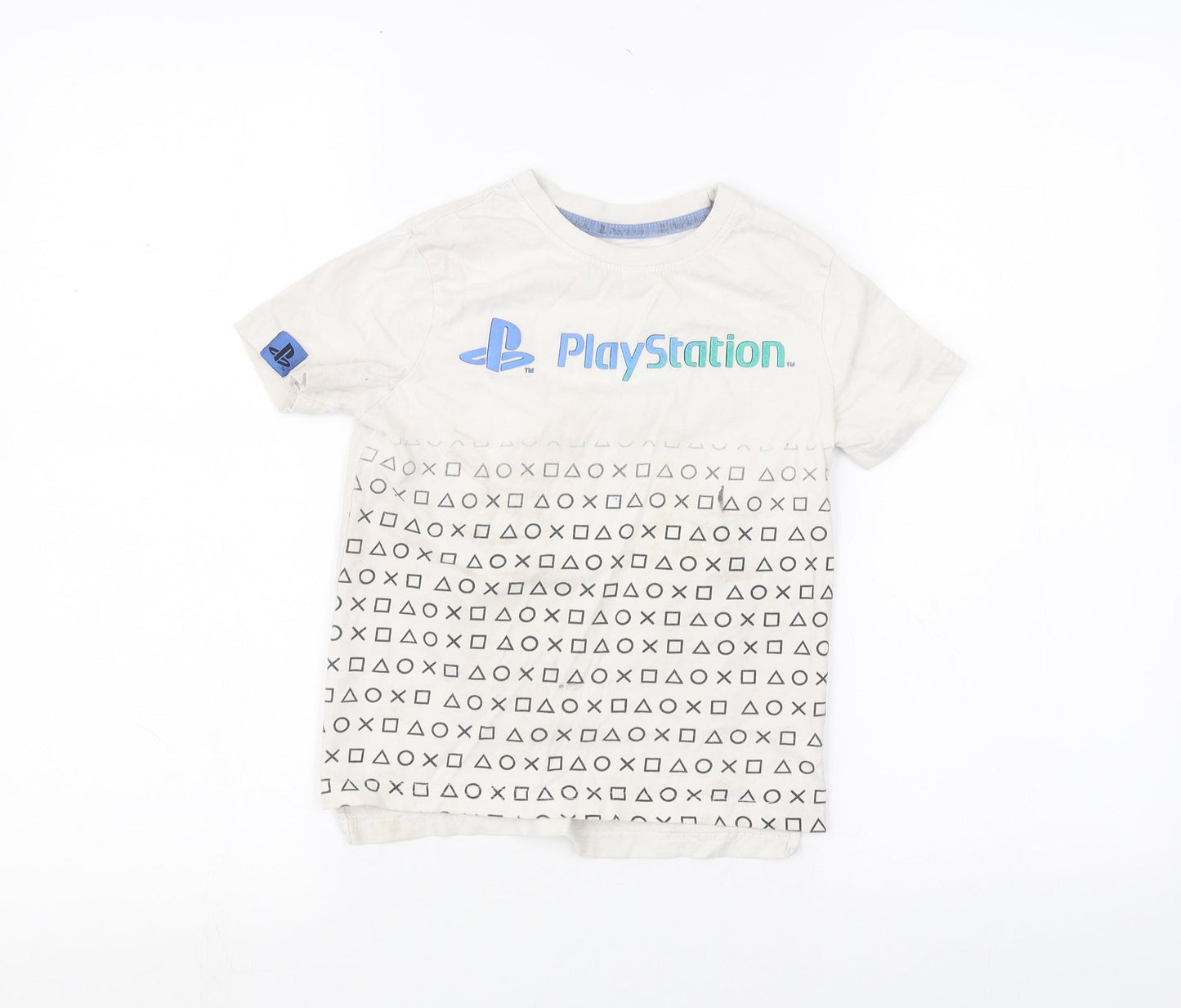 Fashion Boys White   Basic T-Shirt Size 6-7 Years  - PlayStation