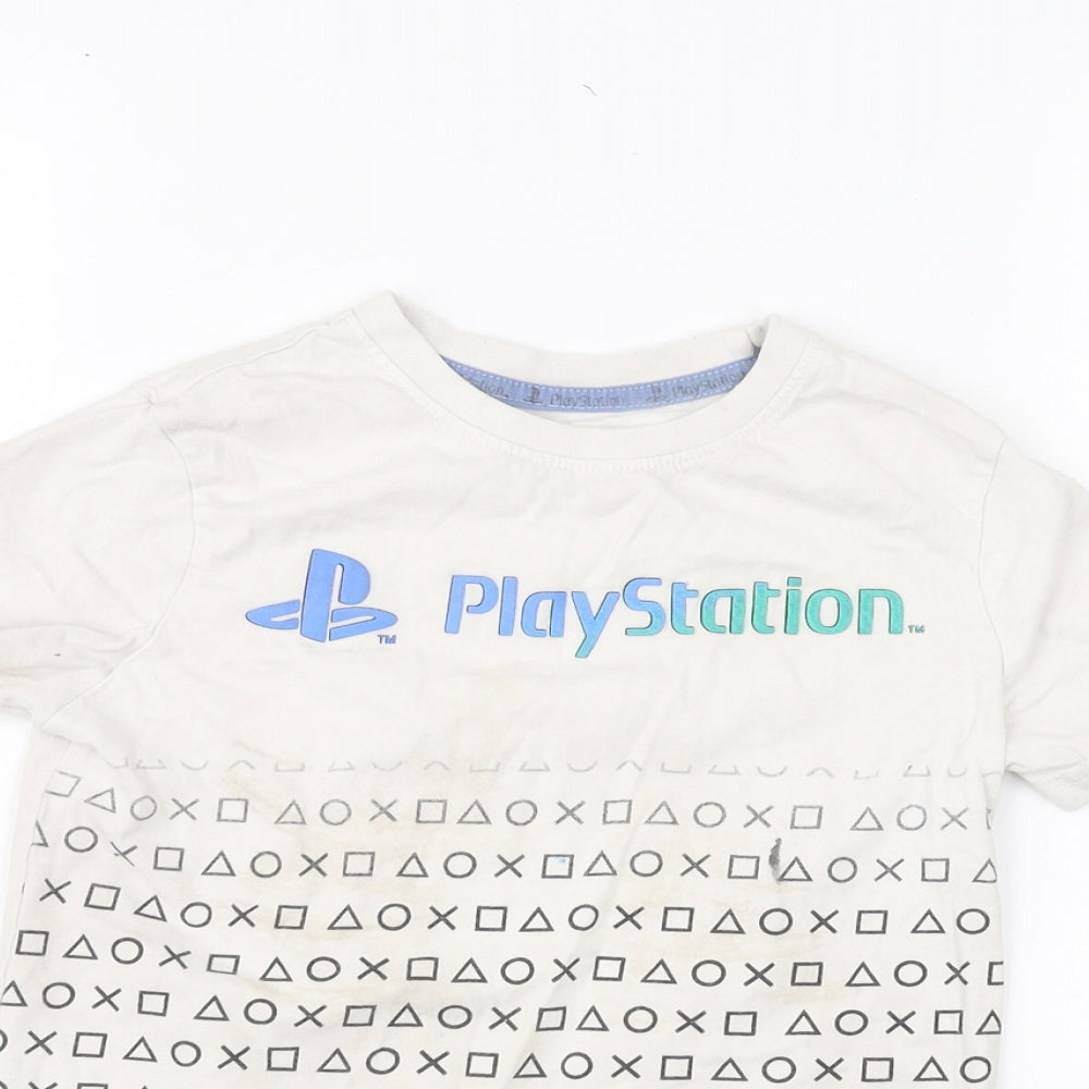 Fashion Boys White   Basic T-Shirt Size 6-7 Years  - PlayStation