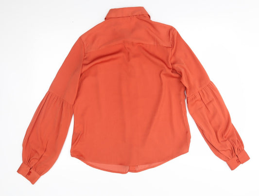 Modis Womens Orange   Basic Button-Up Size M
