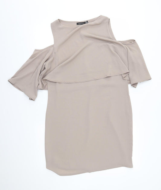 Boohoo Womens Beige   A-Line  Size 14