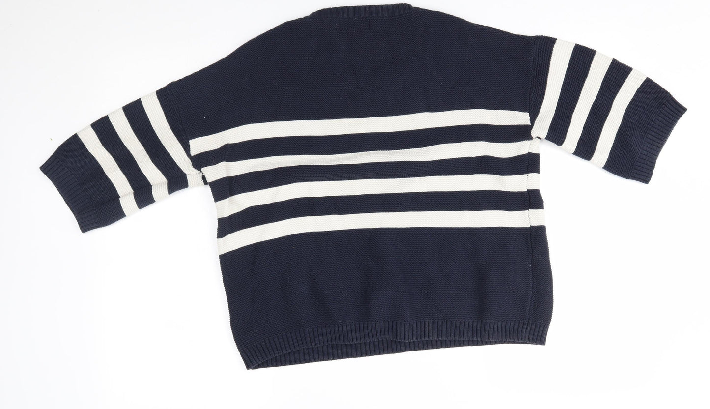 NEXT Womens Blue Striped  Pullover Jumper Size 12