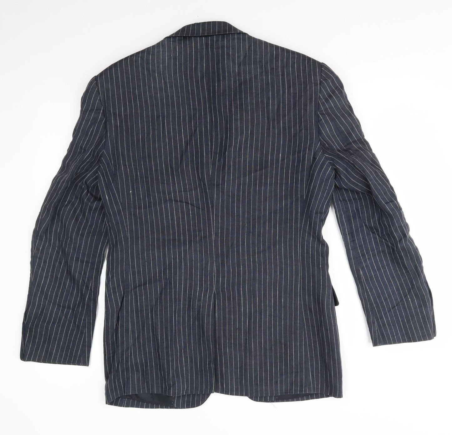 M&S Mens Blue Striped  Jacket Blazer Size 36