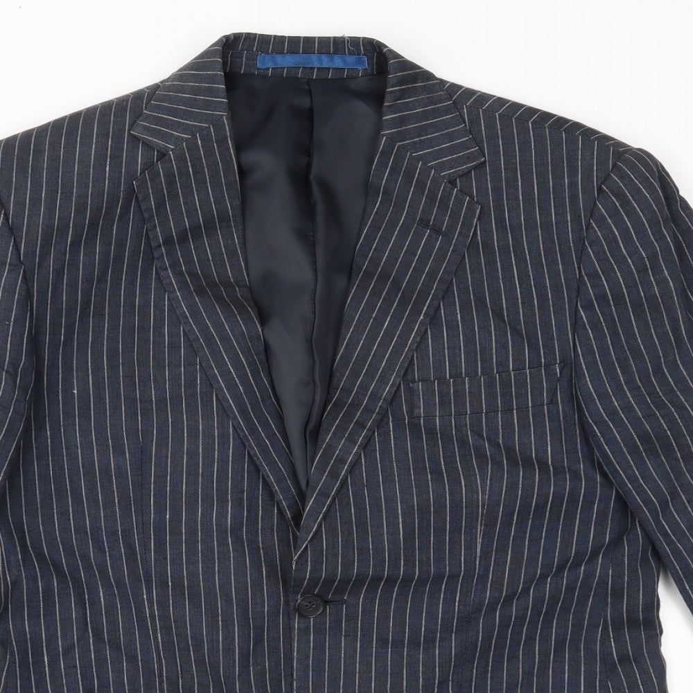 M&S Mens Blue Striped  Jacket Blazer Size 36